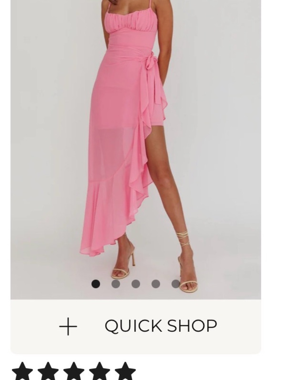 Selfie Leslie Pink High-Low Ruffle Wrap Skirt
